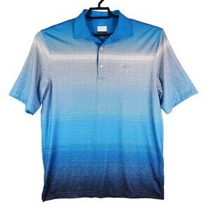 Men's Greg Norman PlayDry Polo Shirt Blue Gradient Short Sleeve Size M